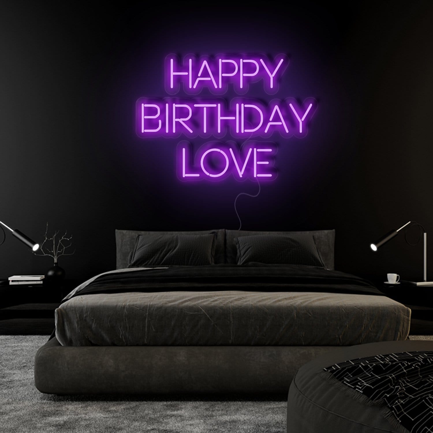"Happy Birthday Love"  LED Neon Sign Schriftzug - NEONEVERGLOW