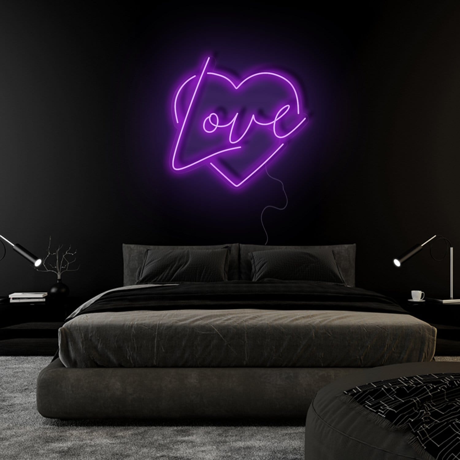 "Heart Love Herz" LED Neonschild Sign Schriftzug - NEONEVERGLOW