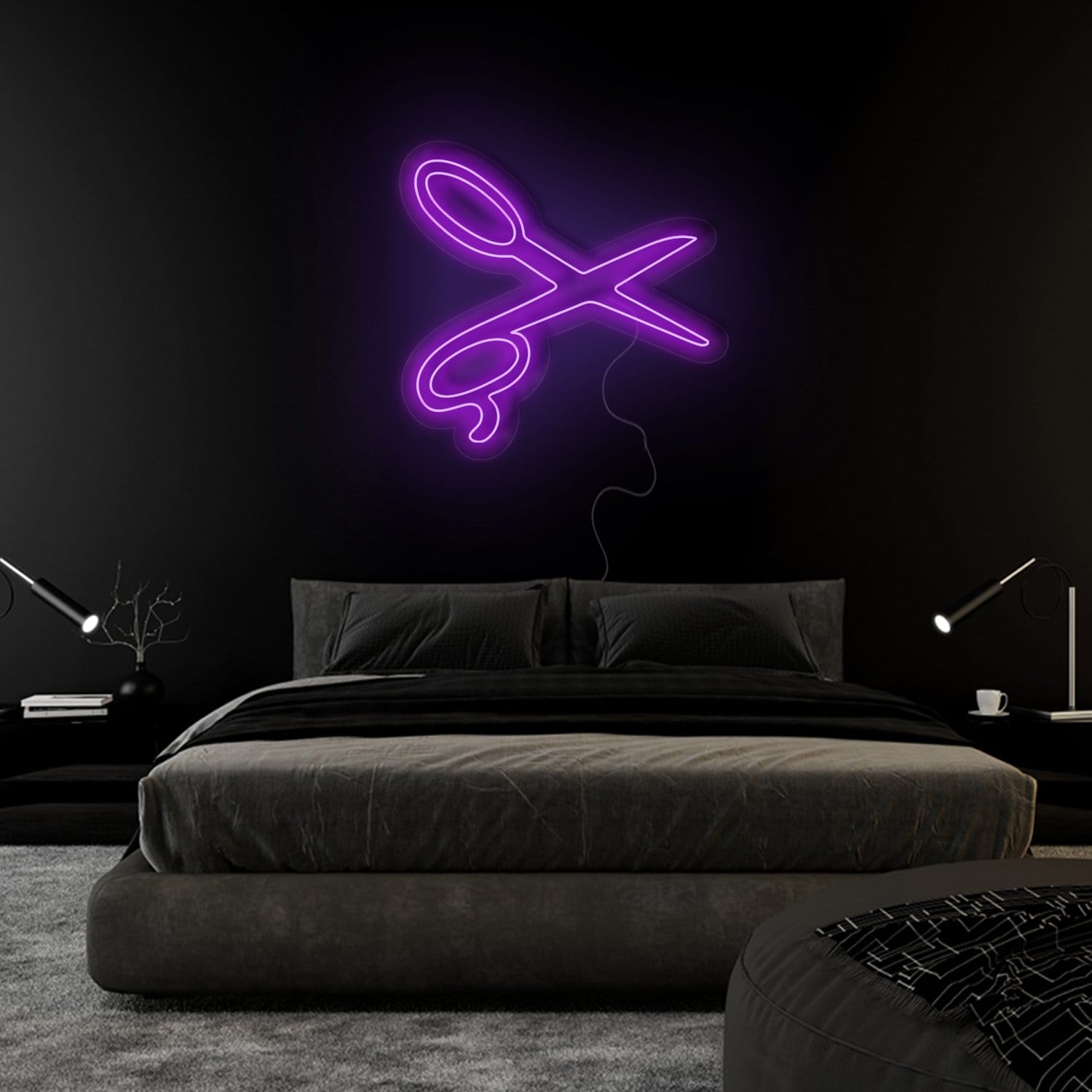 " Schere Barbier Friseur" LED Neonschild Sign Schriftzug - NEONEVERGLOW