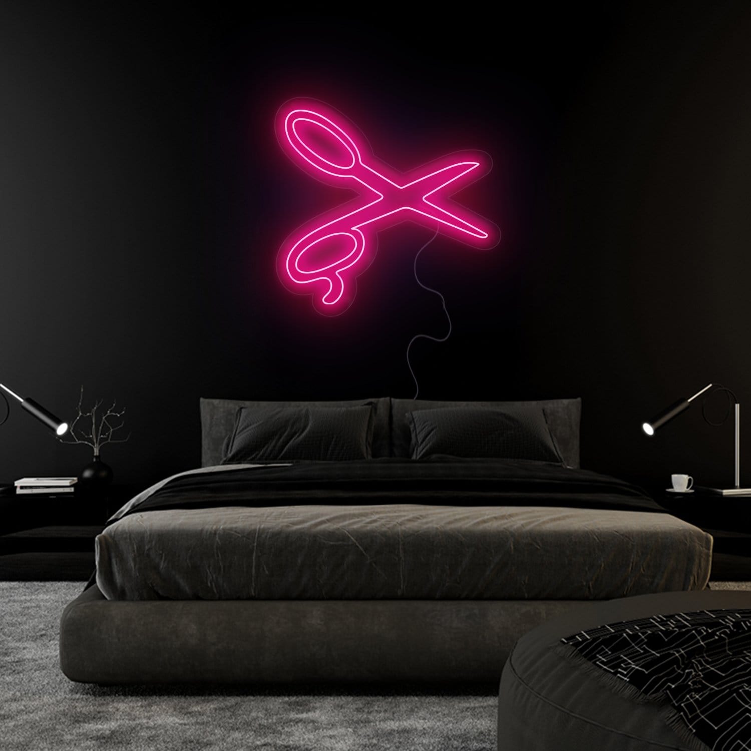 " Schere Barbier Friseur" LED Neonschild Sign Schriftzug - NEONEVERGLOW