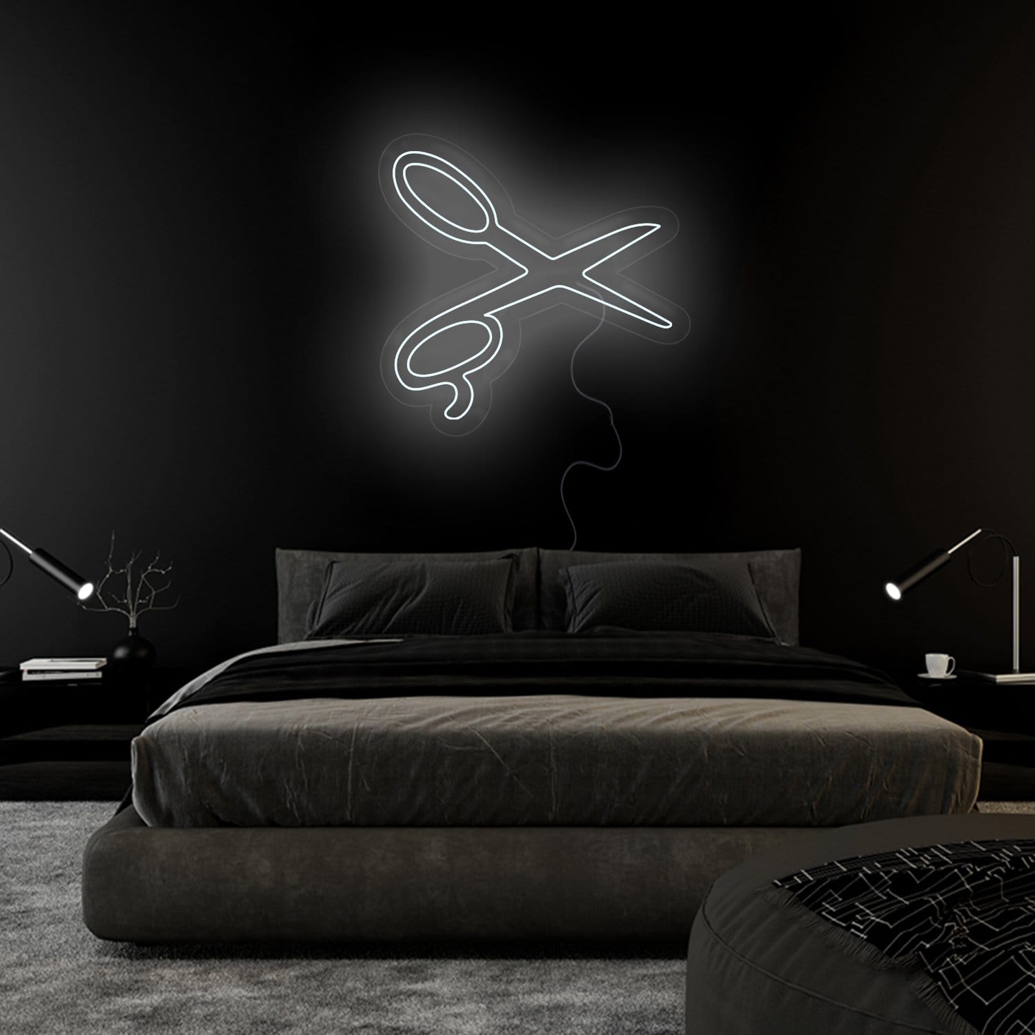 " Schere Barbier Friseur" LED Neonschild Sign Schriftzug - NEONEVERGLOW