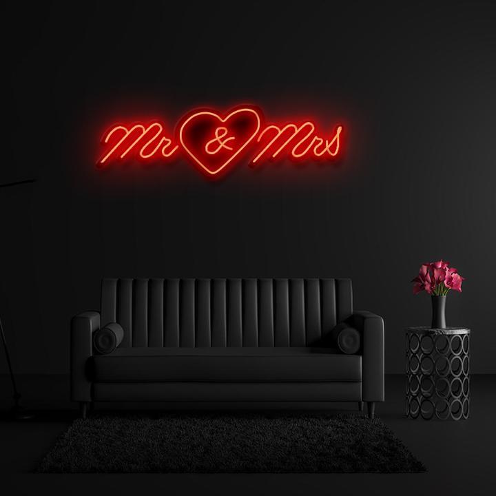 " Mr&Mrs " LED Hochzeit Neonschild Sign - NEONEVERGLOW