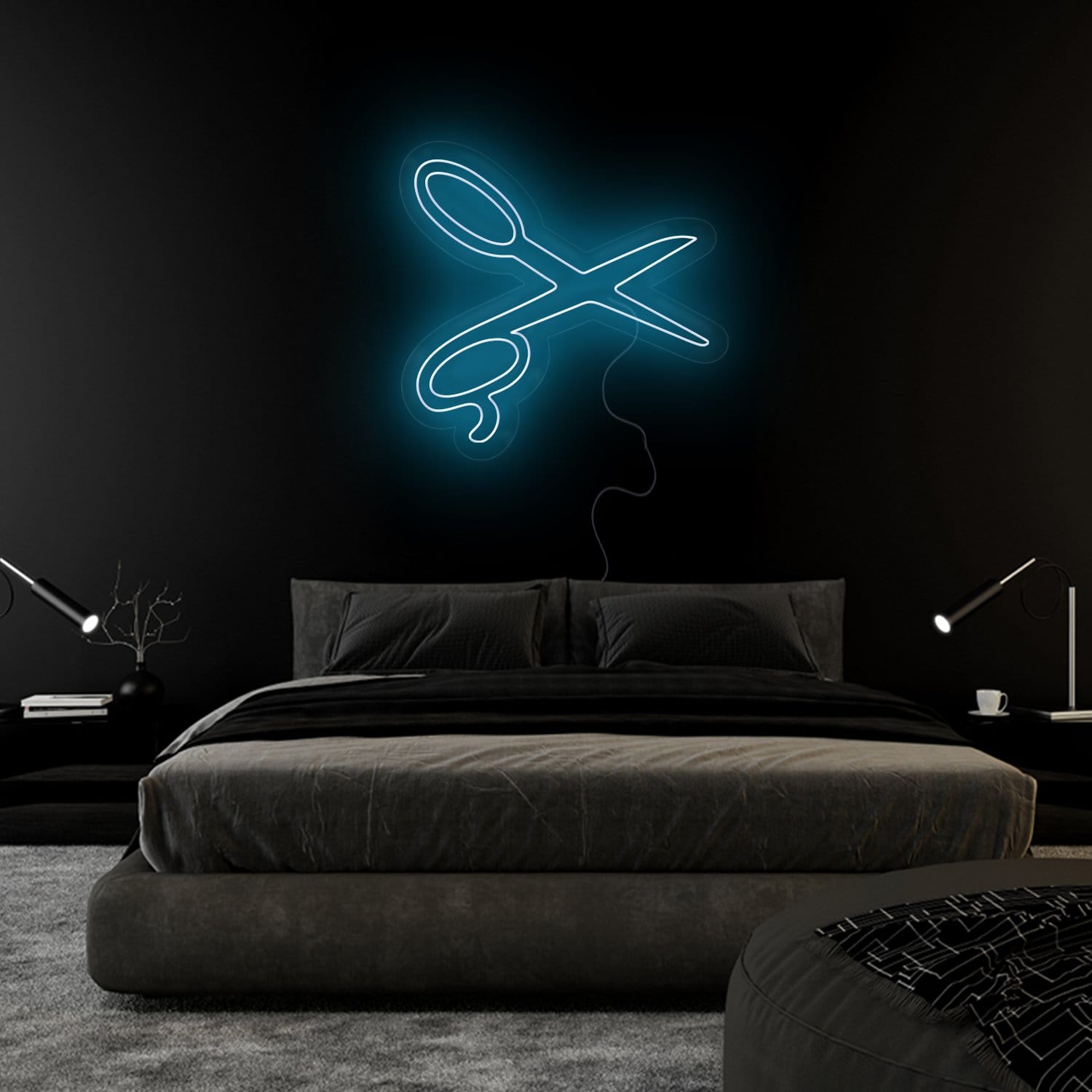 " Schere Barbier Friseur" LED Neonschild Sign Schriftzug - NEONEVERGLOW