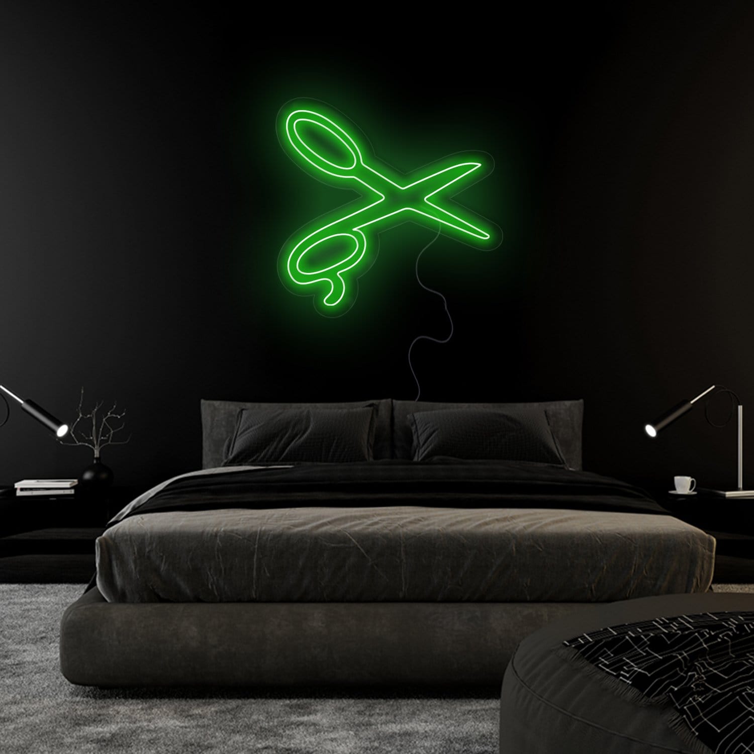 " Schere Barbier Friseur" LED Neonschild Sign Schriftzug - NEONEVERGLOW