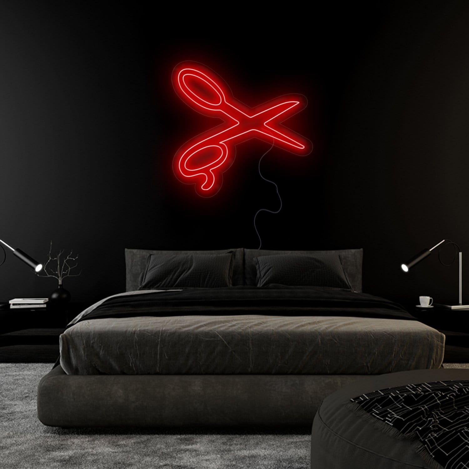 " Schere Barbier Friseur" LED Neonschild Sign Schriftzug - NEONEVERGLOW