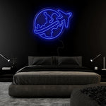 "Weltkugel Reisen" LED Neonschild Sign - NEONEVERGLOW