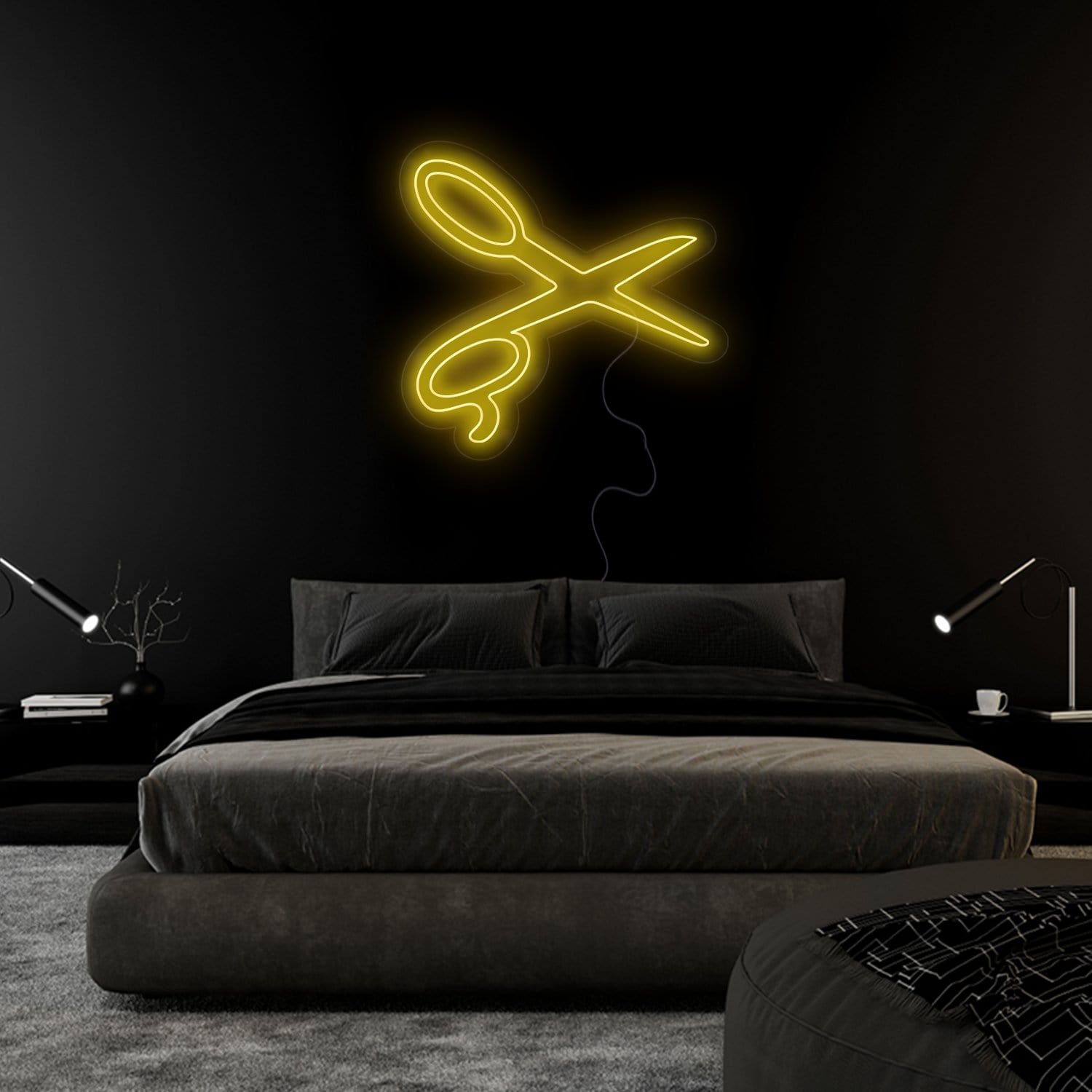 " Schere Barbier Friseur" LED Neonschild Sign Schriftzug - NEONEVERGLOW