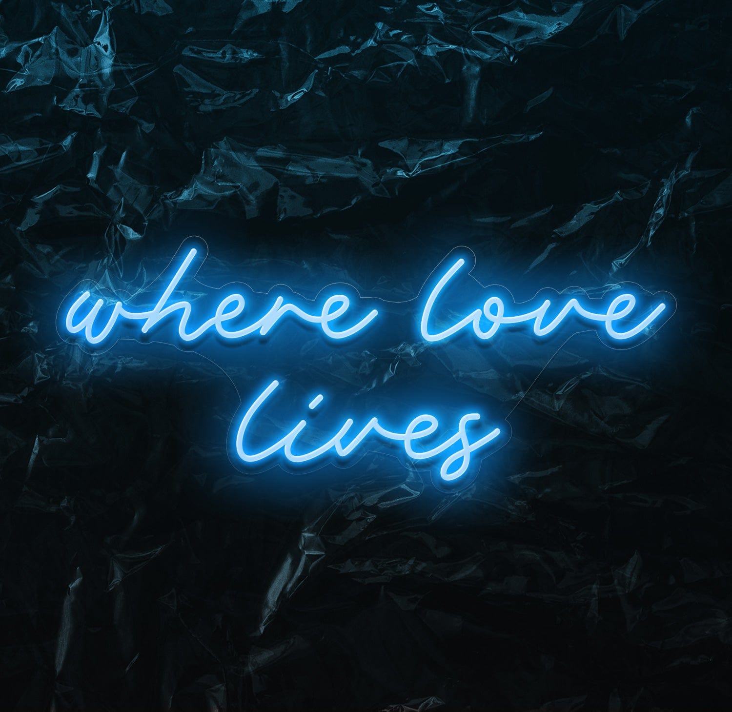" Where love lives" LED Neon Schriftzug - NEONEVERGLOW