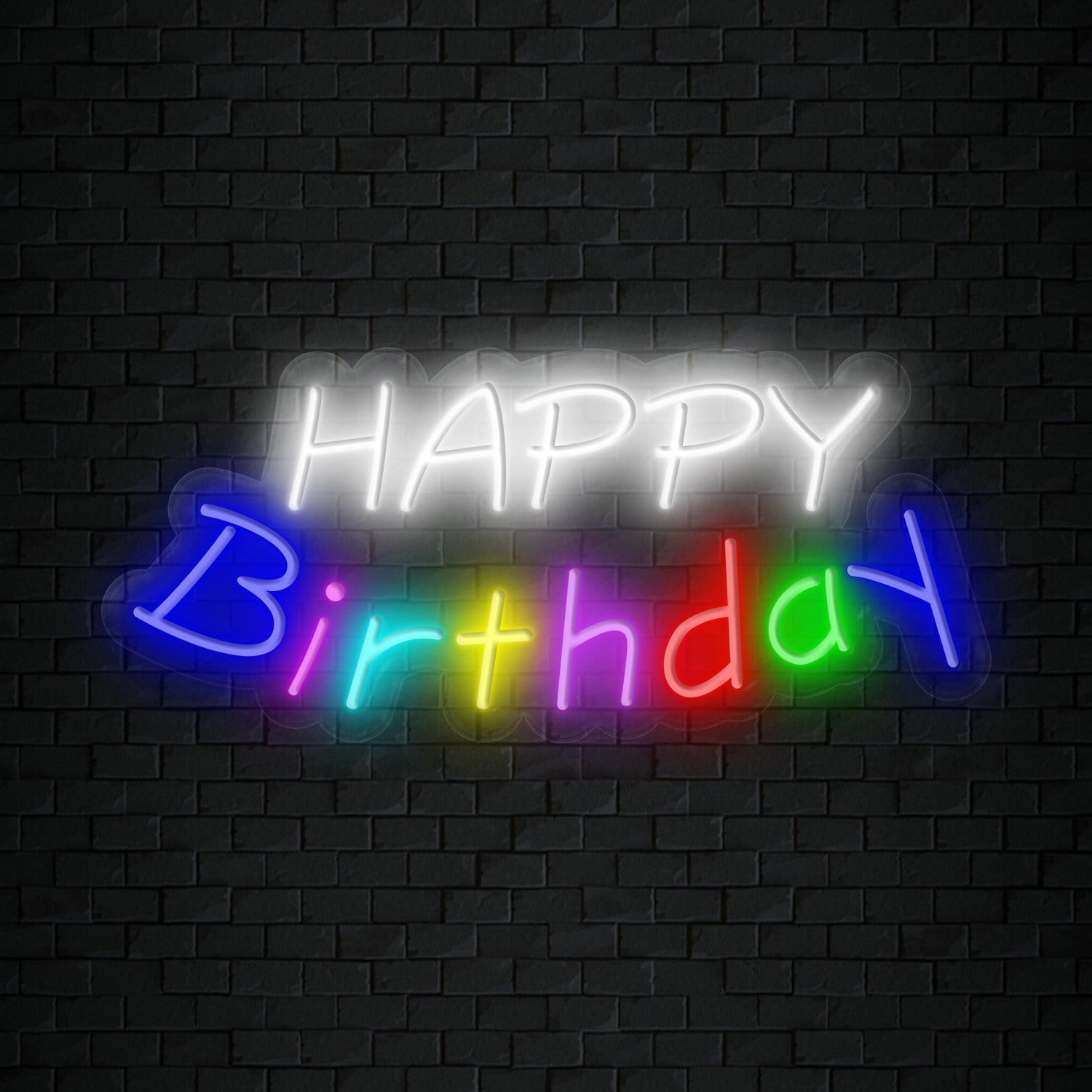 "Happy Birthday" LED  Neonschild Sign Schriftzug - NEONEVERGLOW