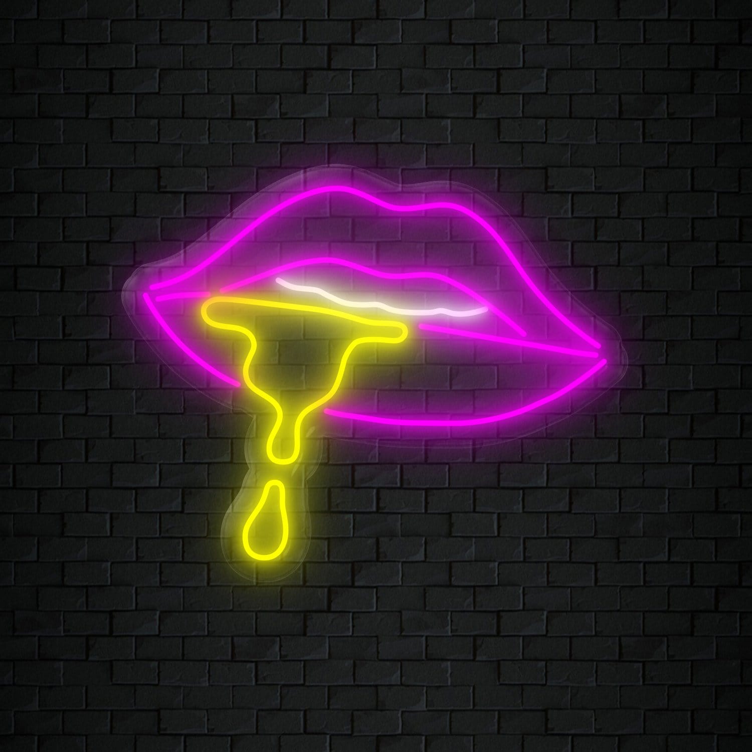 "Lips Lippen" LED Neonschild Sign Schriftzug - NEONEVERGLOW