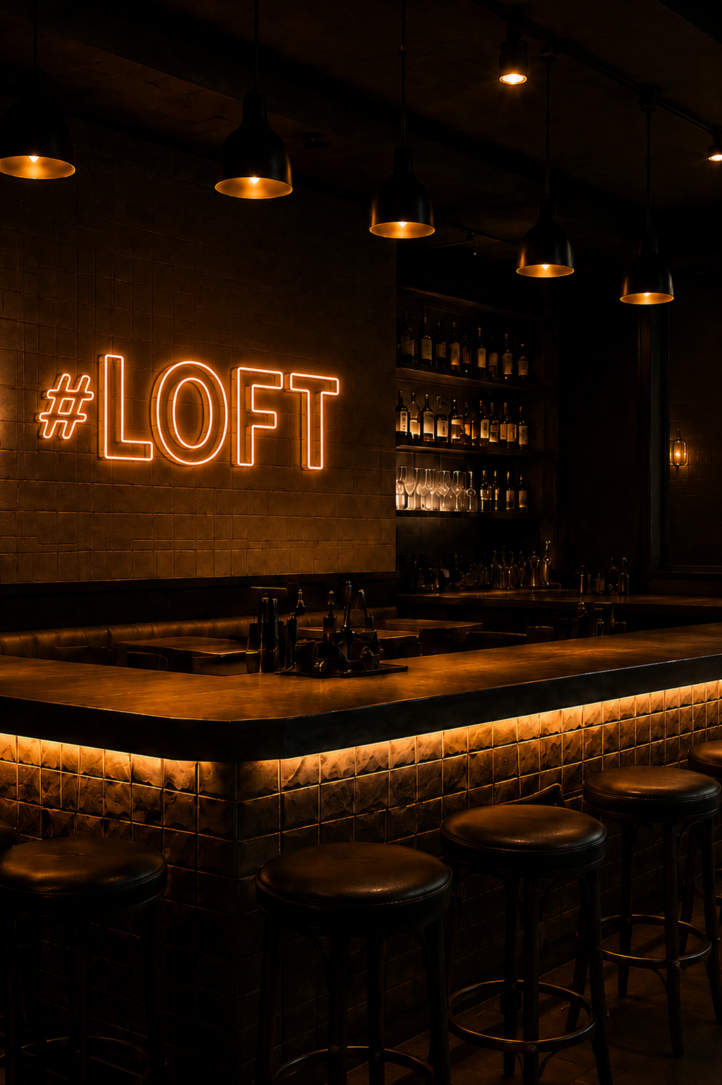Neon Leuchtreklame in einer Bar