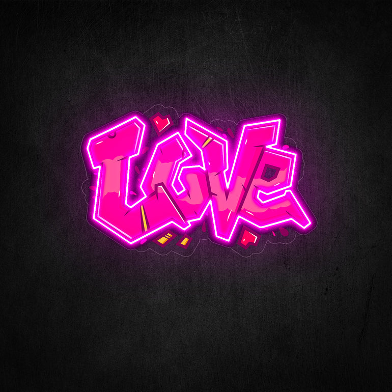 " Love Pop Art " LED Neonschild - NEONEVERGLOW