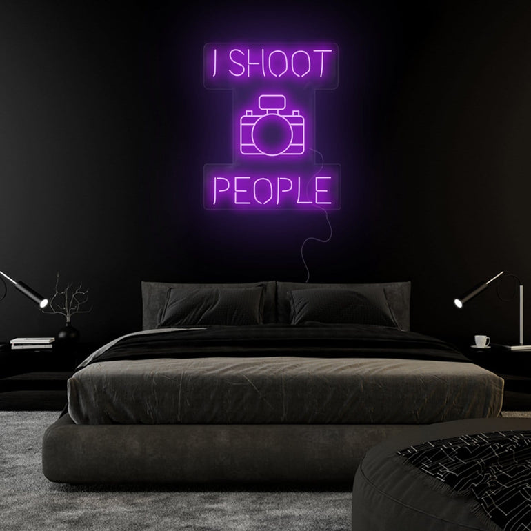 " I Shoot People" LED Neonschild Sign Schriftzug - NEONEVERGLOW