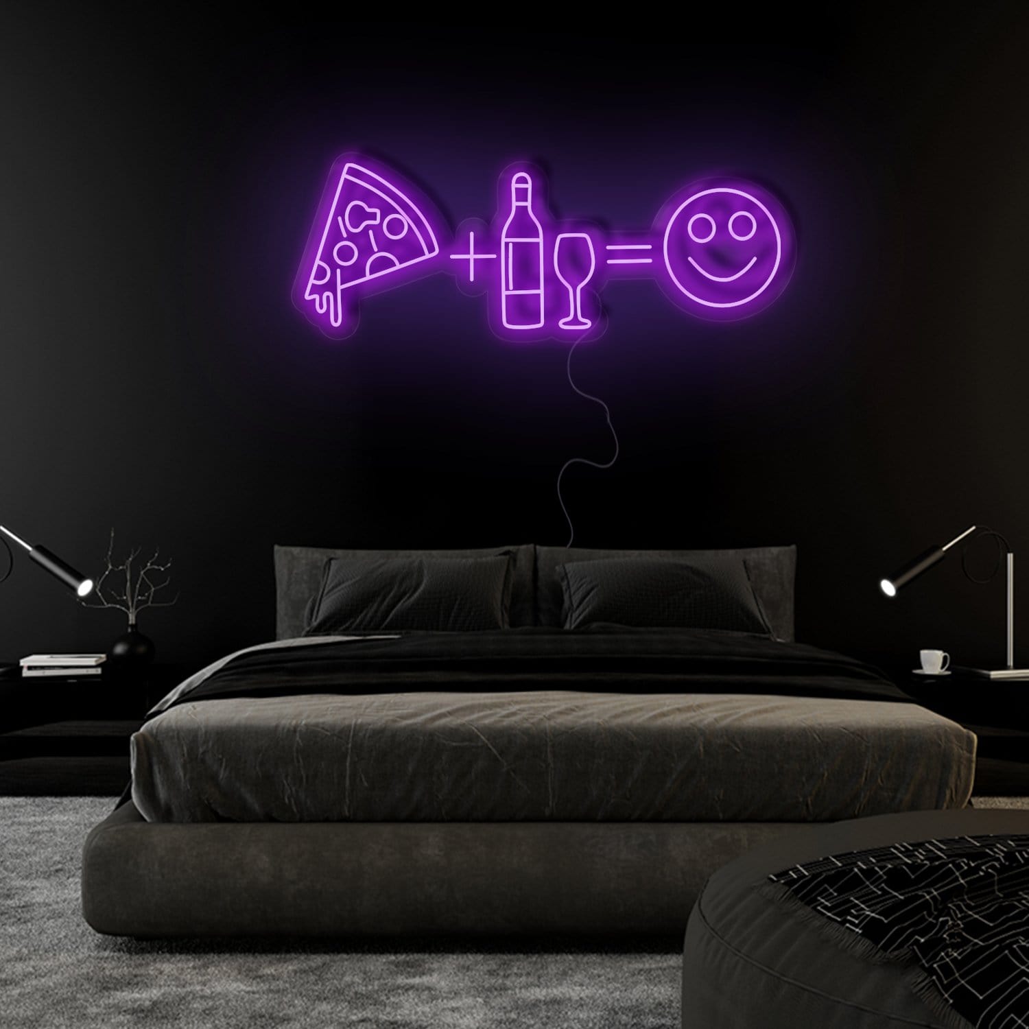 "Pizza Party Smile" LED Neonschild Sign Schriftzug - NEONEVERGLOW