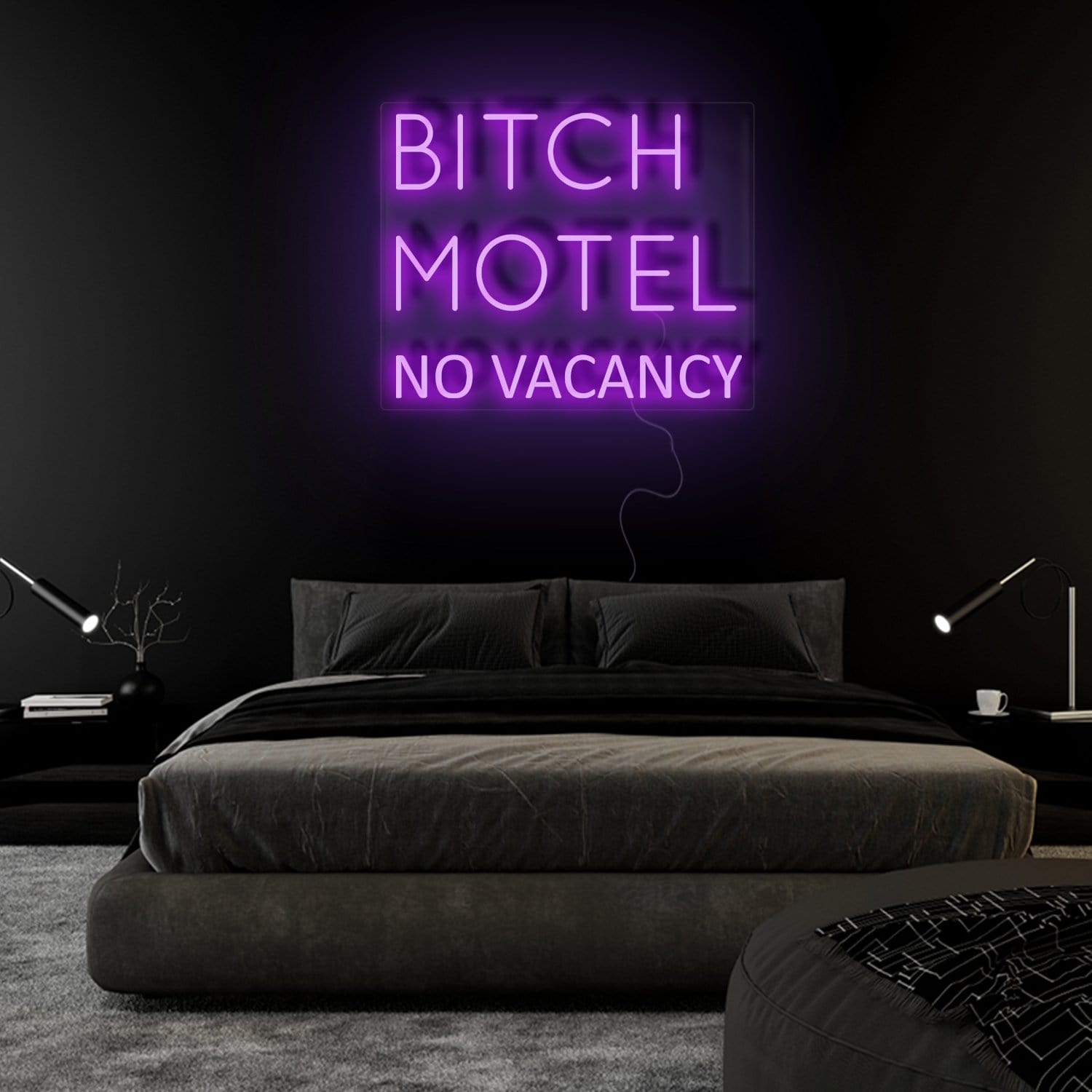 "Bitch Motel No Vacancy" LED Neonschild Sign Schriftzug - NEONEVERGLOW