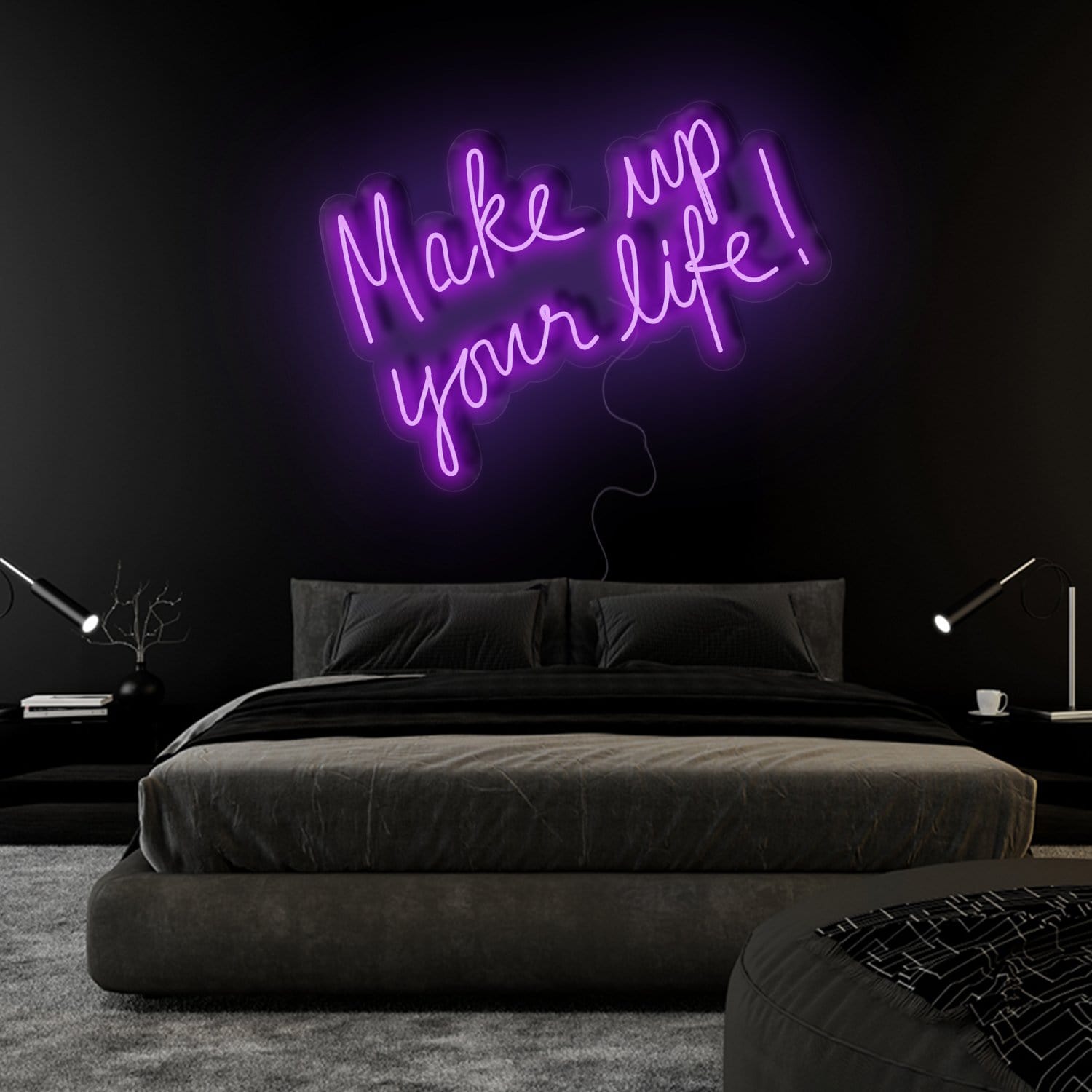 "Make Up Your Life" LED Neonschild Sign Schriftzug - NEONEVERGLOW