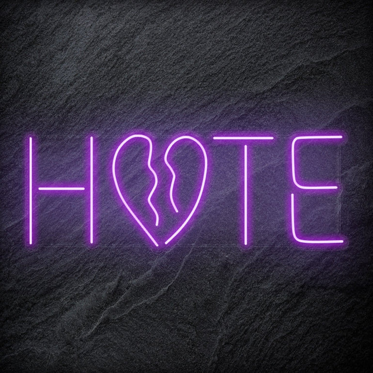 "Hate" LED  Neon Schriftzug Sign - NEONEVERGLOW