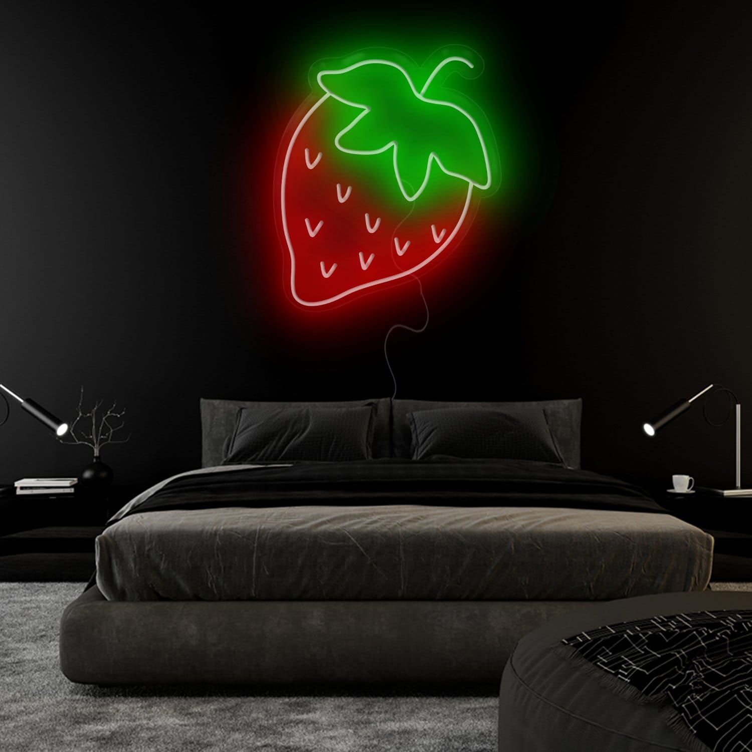 "Erdbeere Strawberry" LED Neonschild Sign Schriftzug - NEONEVERGLOW