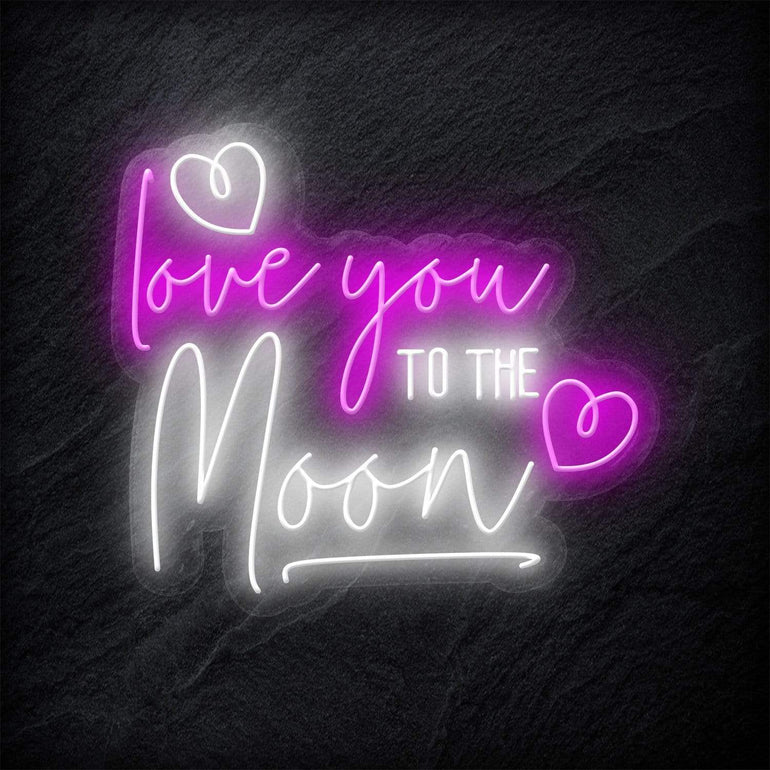 "Love You To The Moon" LED Neonschild - NEONEVERGLOW