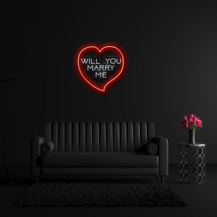 " Will You Marry Me " LED Neonschild Schriftzug - NEONEVERGLOW