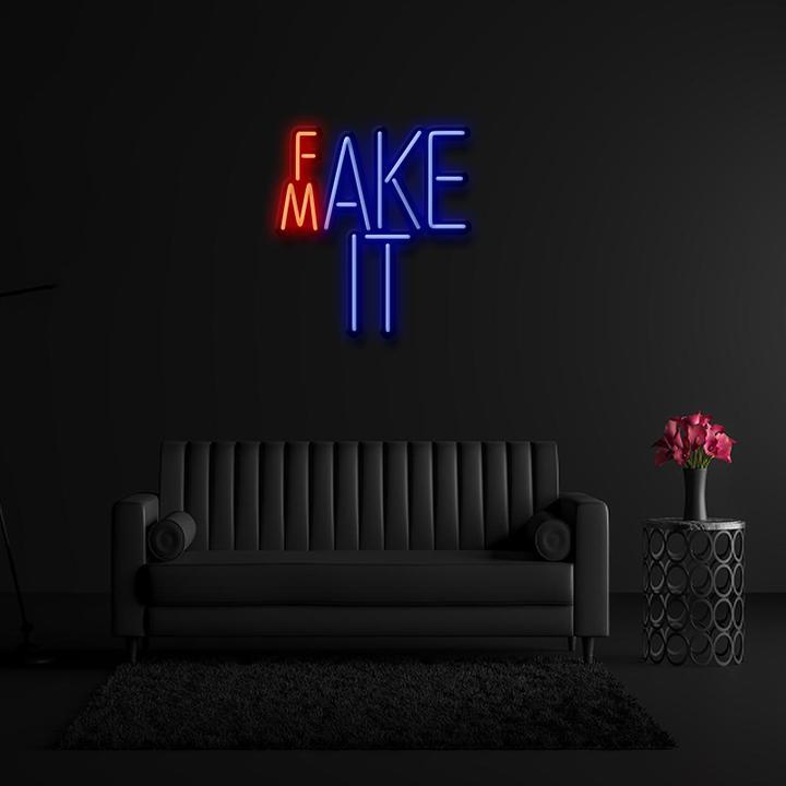 " Fake " LED Neonschild Sign Schriftzug - NEONEVERGLOW