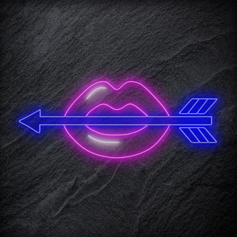 "Lips Lippen" LED Neonschild - NEONEVERGLOW