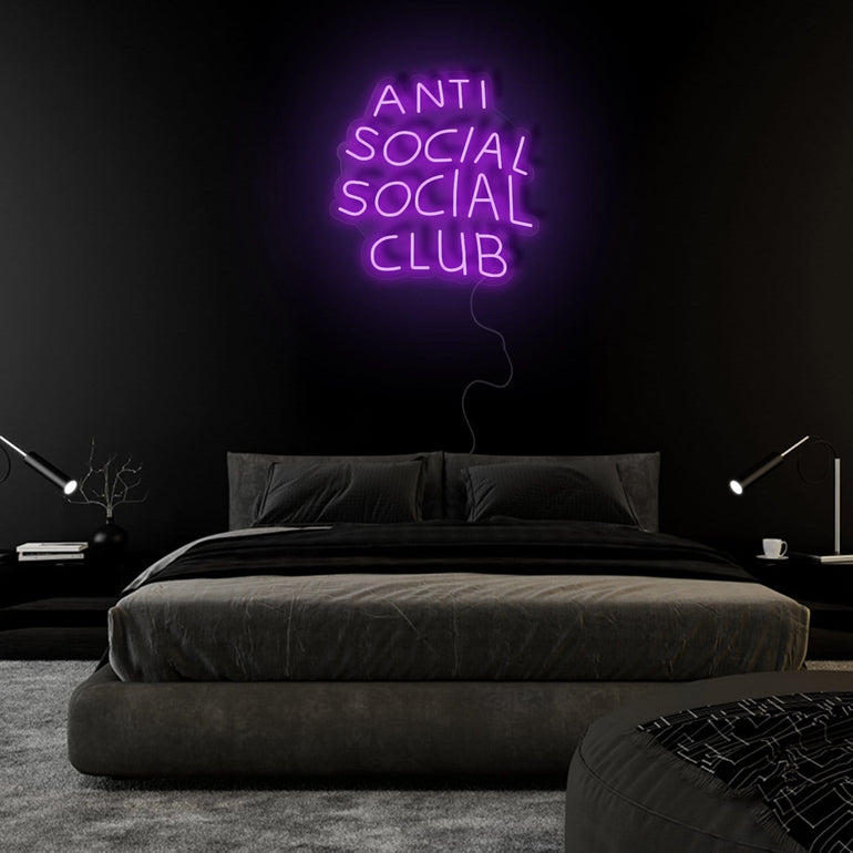 "Anti Social Club" LED Neon Sign Schriftzug - NEONEVERGLOW