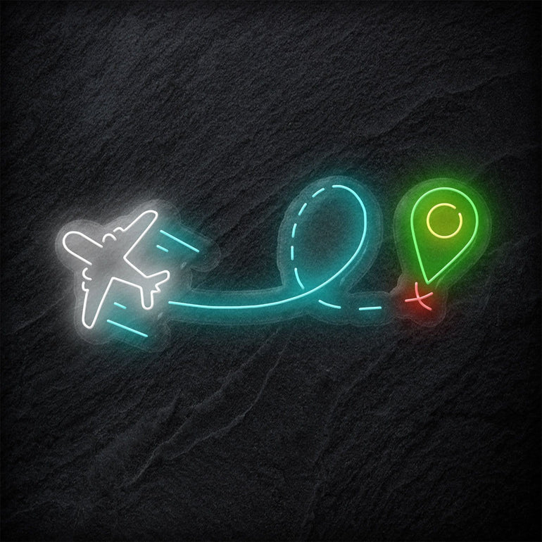 "Flugzeug Reisen" LED Neonschild - NEONEVERGLOW