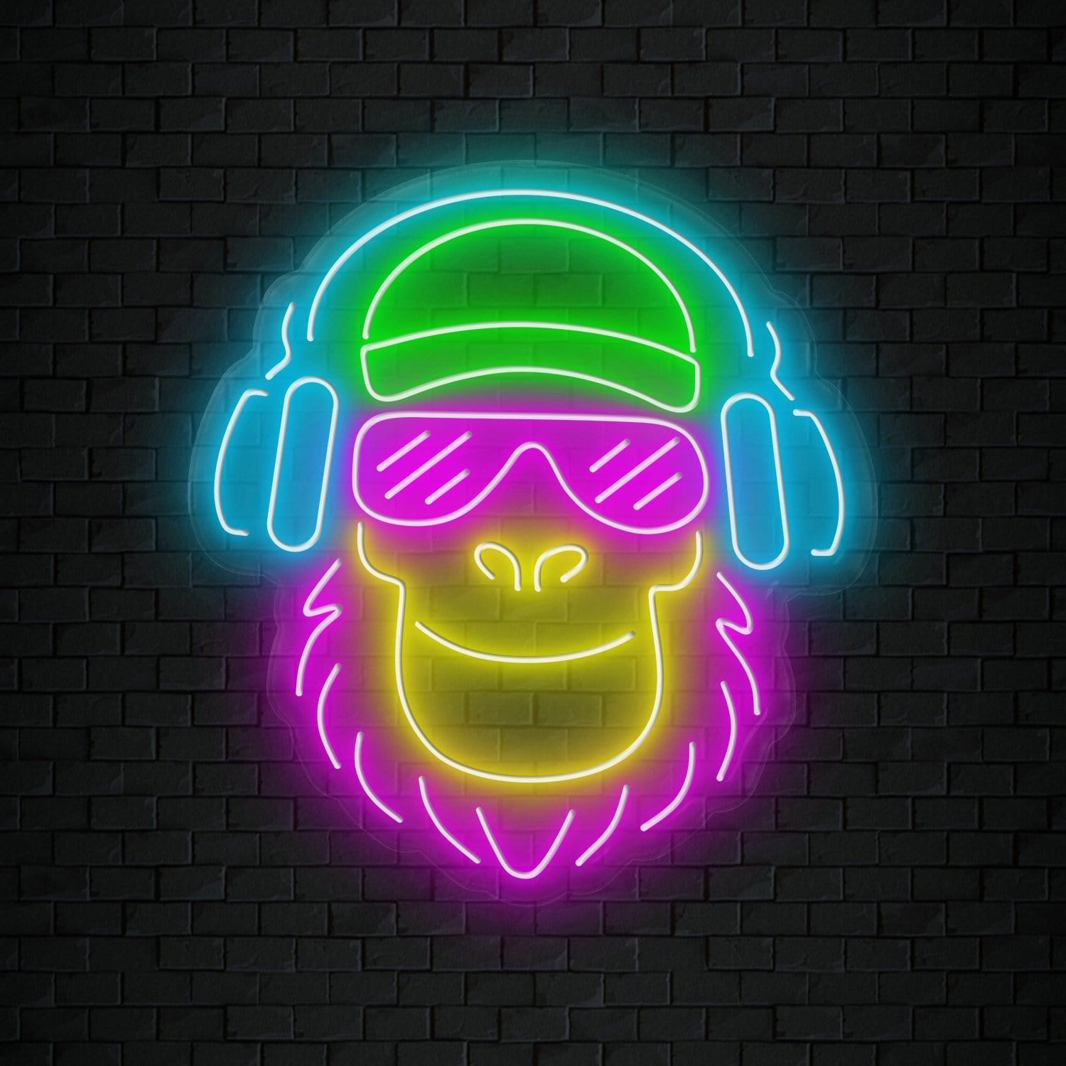"Affe Monkey DJ" LED Neonschild Sign Schriftzug - NEONEVERGLOW