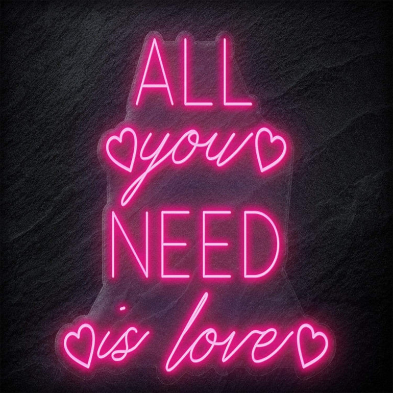 "All You Need Is Love" LED Neonschild - NEONEVERGLOW