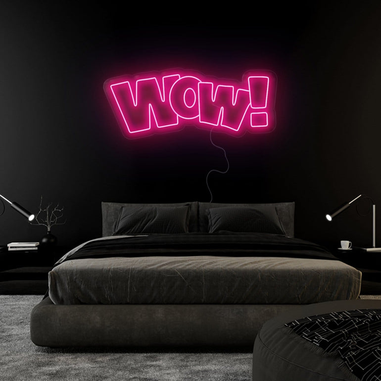 "WOW" LED Neonschild Sign Schriftzug - NEONEVERGLOW