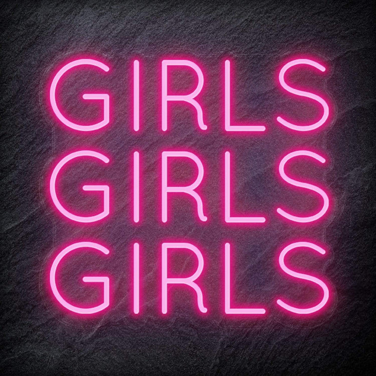 "Girls Girls Girls" LED Neon Schriftzug - NEONEVERGLOW