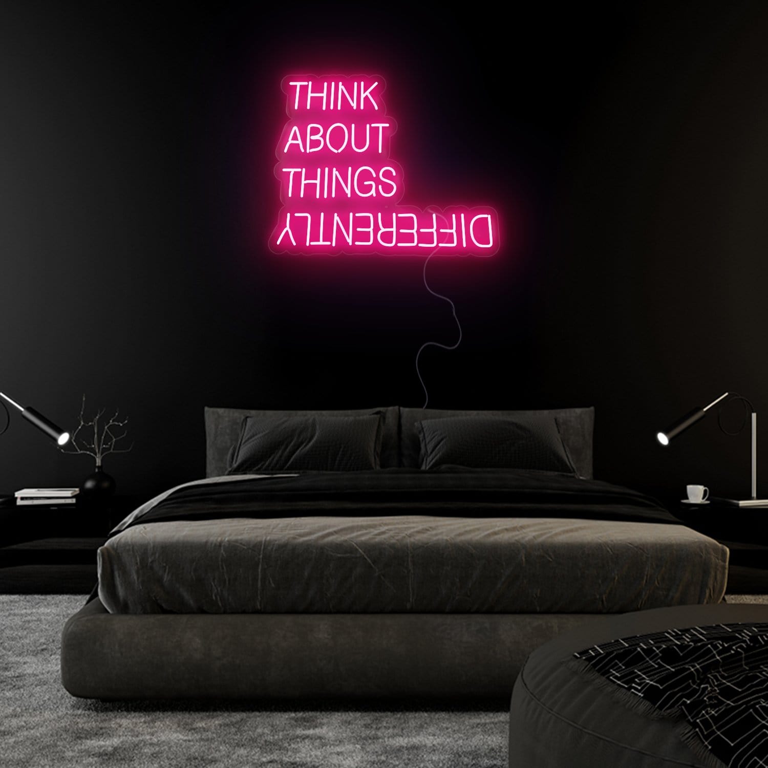 " Think About Things Different" LED Neon Sign Schriftzug - NEONEVERGLOW