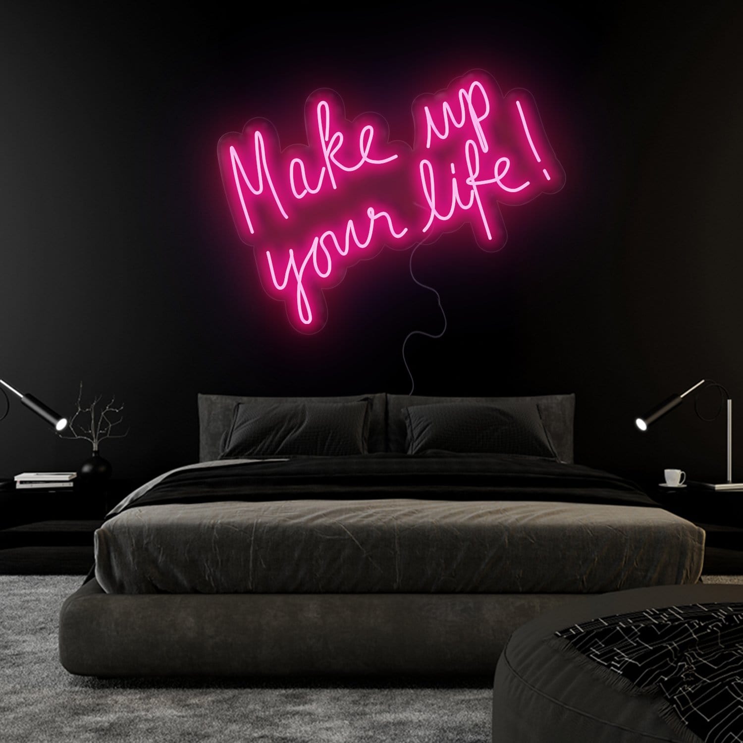 "Make Up Your Life" LED Neonschild Sign Schriftzug - NEONEVERGLOW