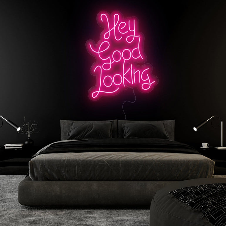 "Hey Good Looking" LED Neonschild Sign S