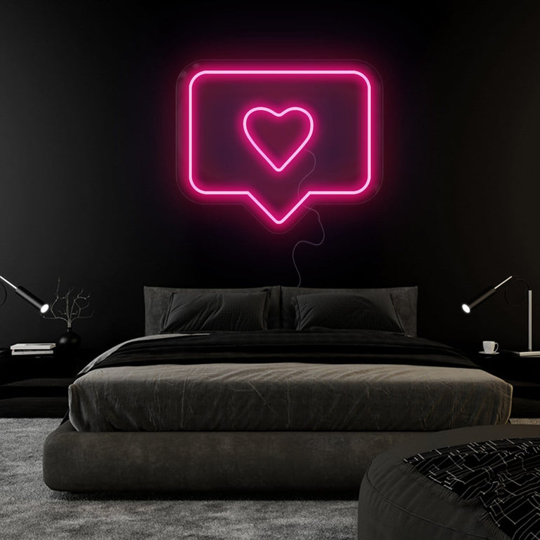 "Heart Herz Like" LED Neonschild Sign Schriftzug - NEONEVERGLOW