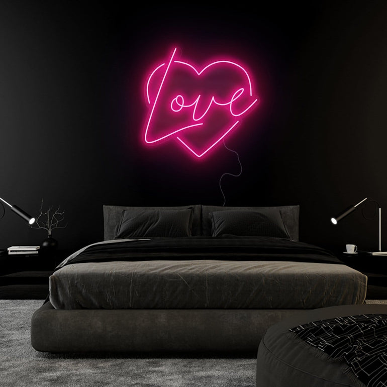 "Heart Love Herz" LED Neonschild Sign Schriftzug - NEONEVERGLOW