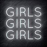 "Girls Girls Girls" LED Neon Schriftzug - NEONEVERGLOW