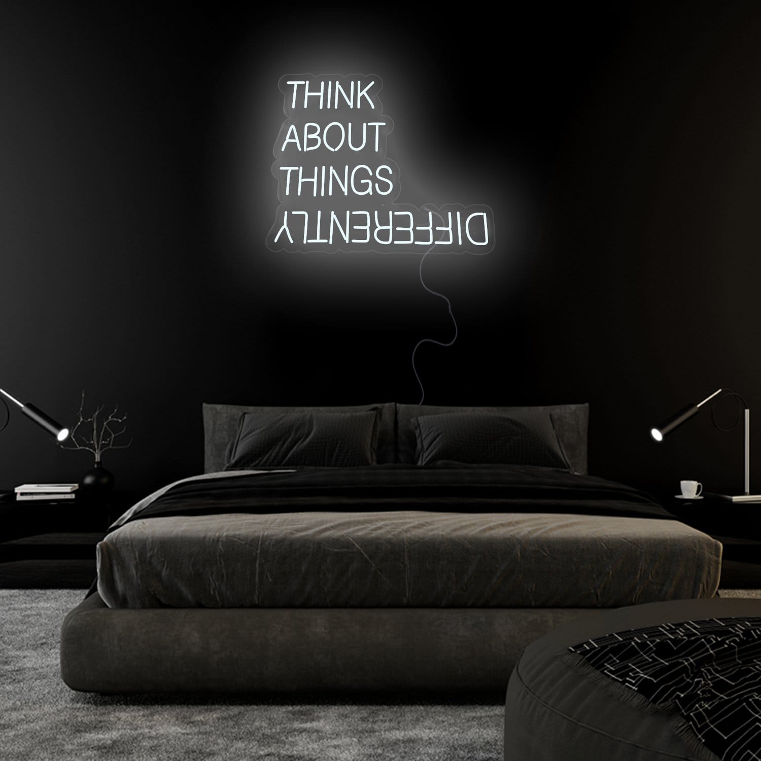 " Think About Things Different" LED Neon Sign Schriftzug - NEONEVERGLOW