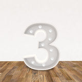 LED 3D Leuchtbuchstabe  " 3 " - NEONEVERGLOW