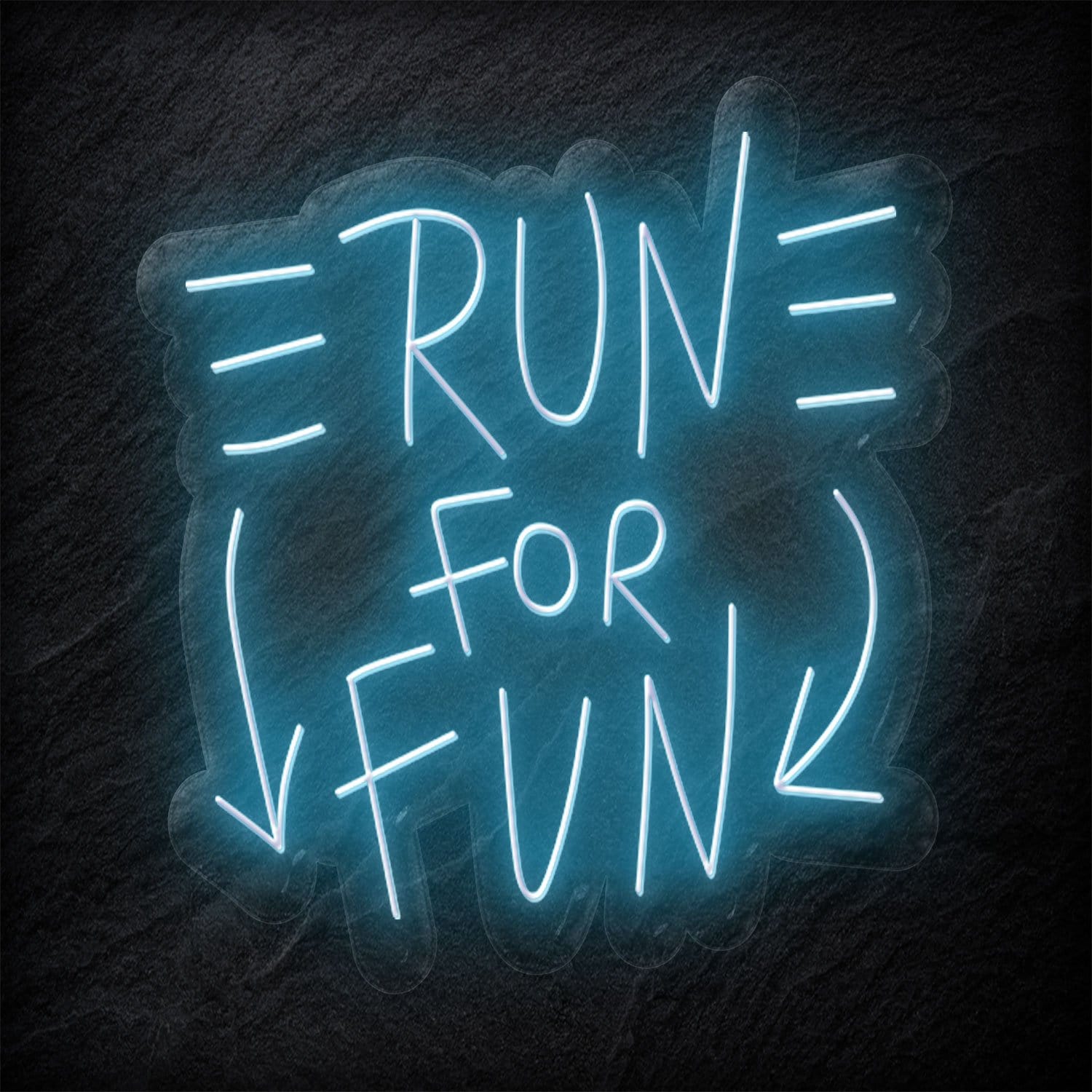 "Run For Fun" LED Neonschild Sign - NEONEVERGLOW