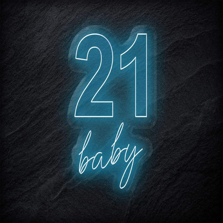"21 Baby" LED Neon Sign Schriftzug - NEONEVERGLOW