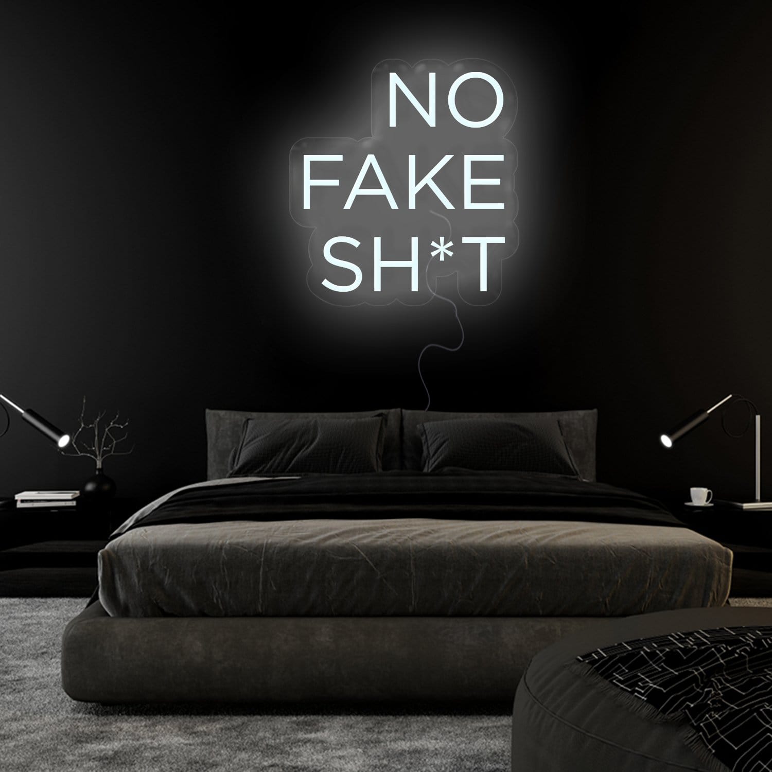 " No Fake Shit" LED Neon Sign Schriftzug - NEONEVERGLOW