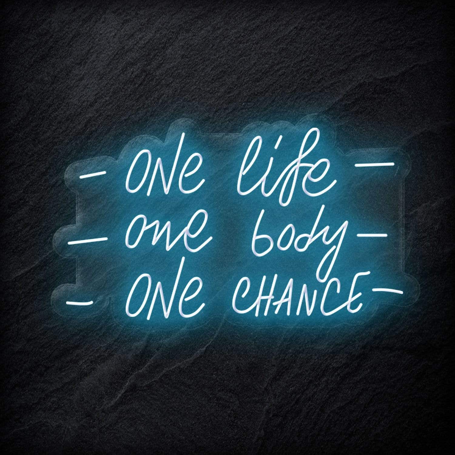 "One Life One Body One Chance" LED Neon Schriftzug - NEONEVERGLOW