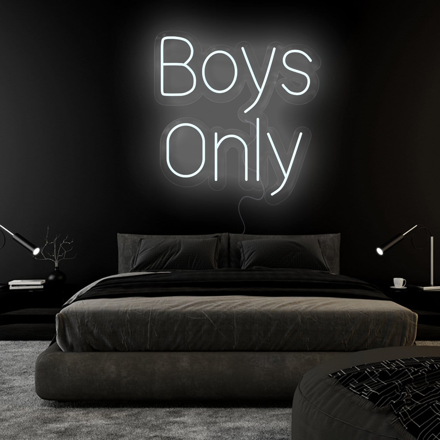 "Boys Only" LED Neon Sign Schriftzug - NEONEVERGLOW