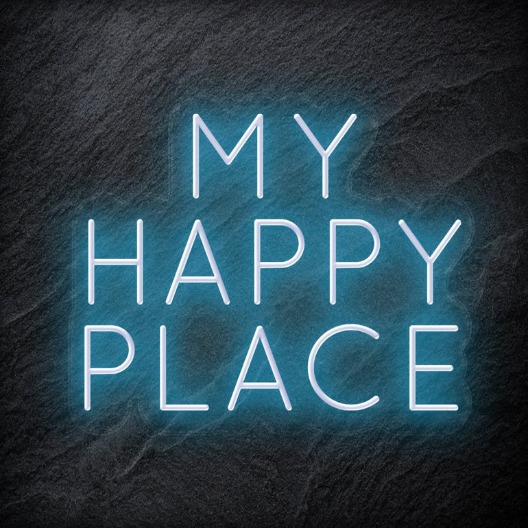 "My Happy Place" LED Neon Schriftzug - NEONEVERGLOW