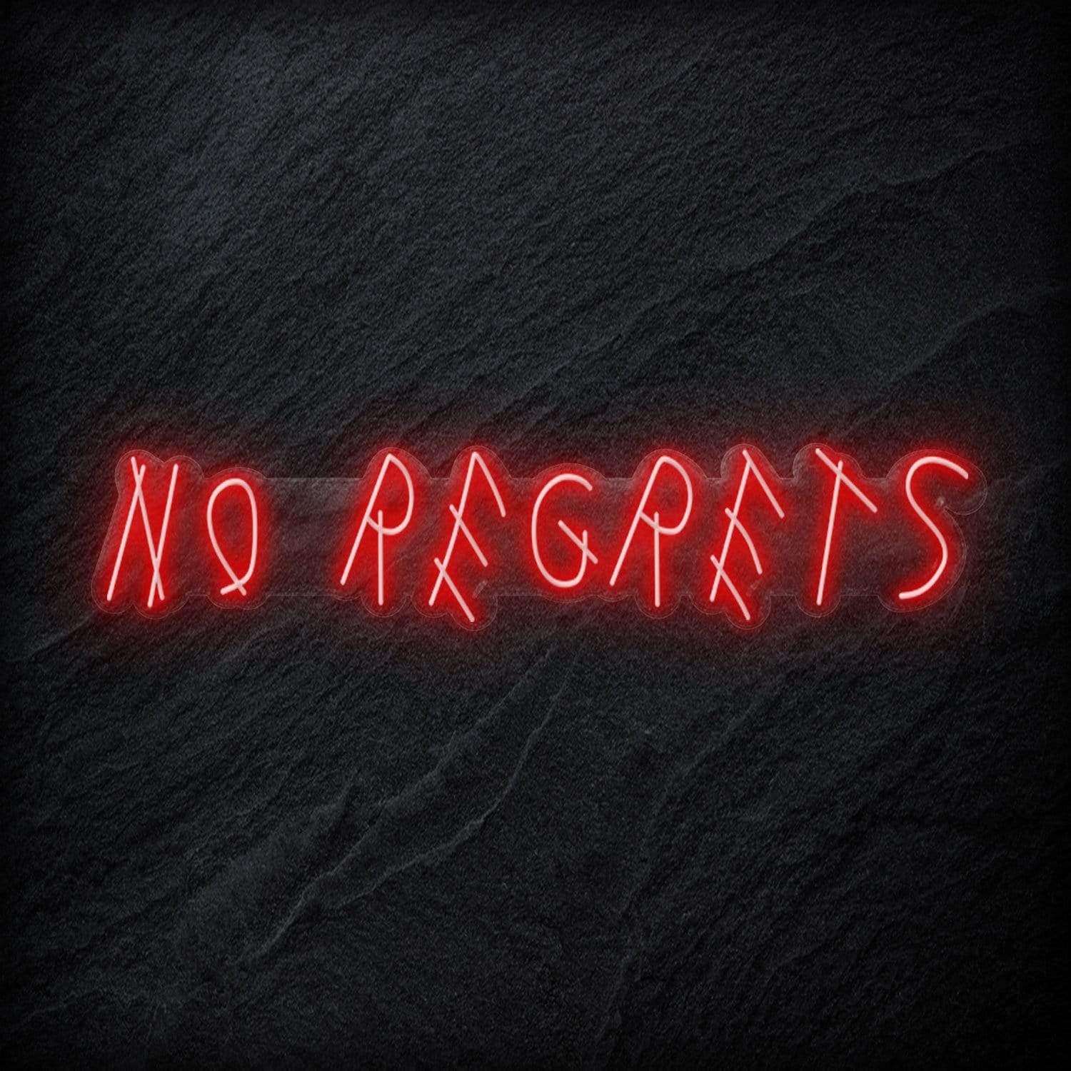 "No Regrets" LED Neon Schriftzug - NEONEVERGLOW