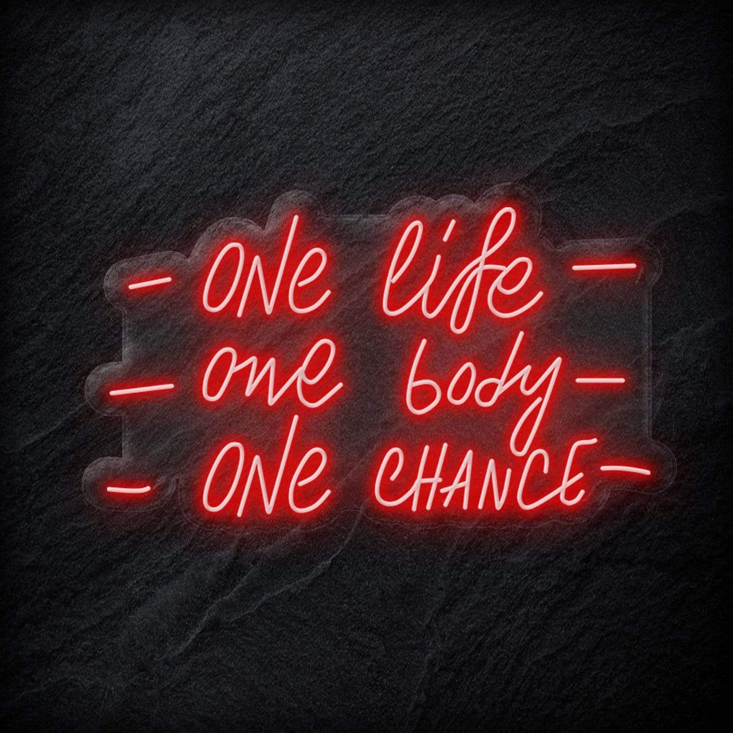 "One Life One Body One Chance" LED Neon Schriftzug - NEONEVERGLOW