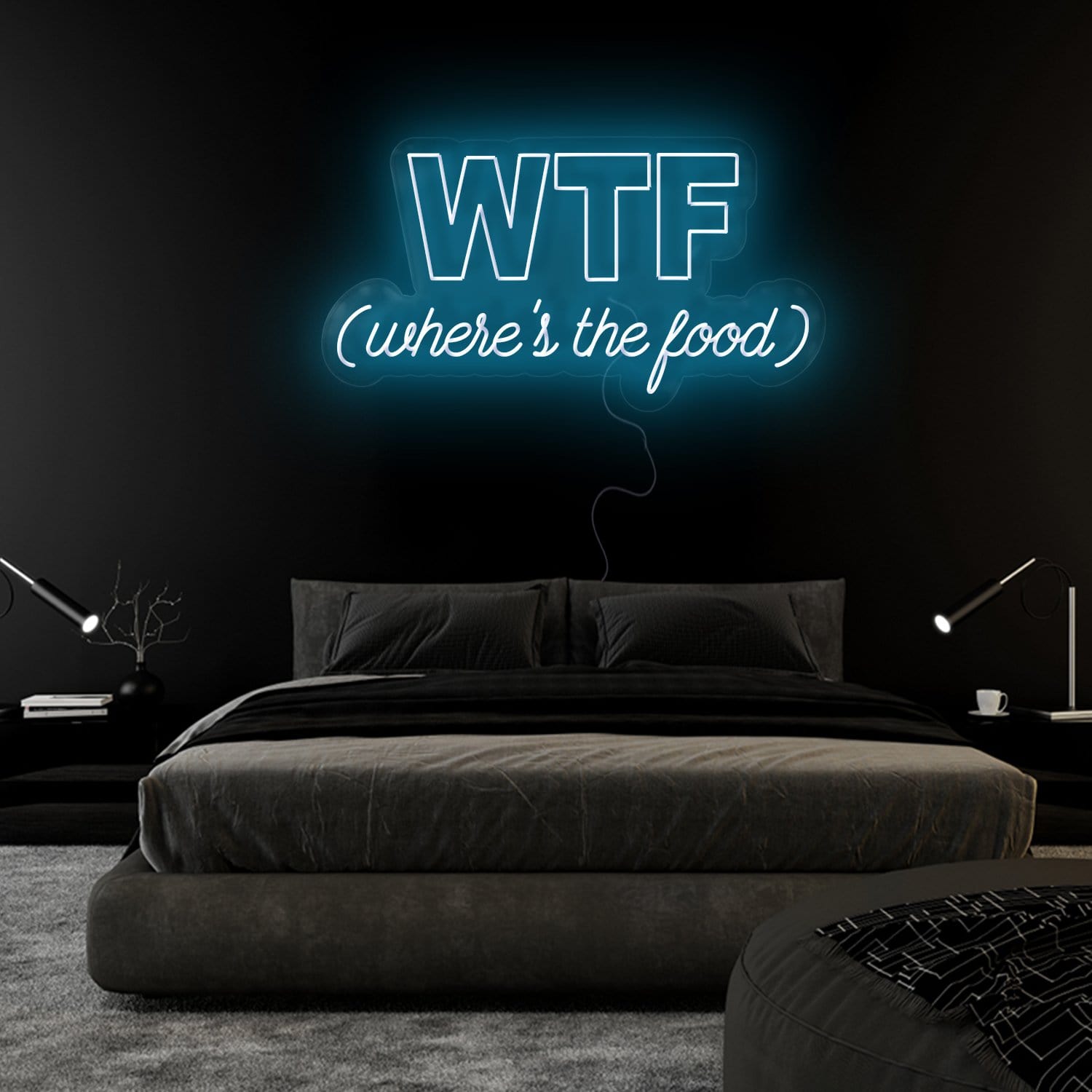 "WTF Where Is The Food" LED Neonschild Sign Schriftzug - NEONEVERGLOW