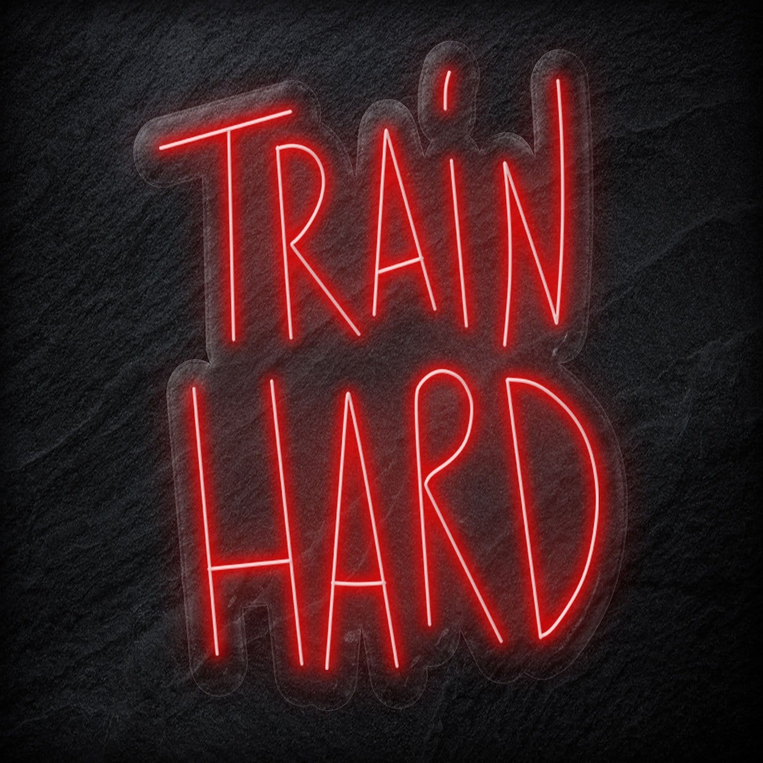 "Train Hard" LED Neon Sign Schriftzug - NEONEVERGLOW